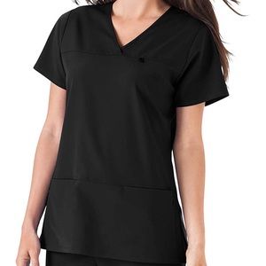 Jockey Scrubs Classic V-Neck Scrub Top Black NWT